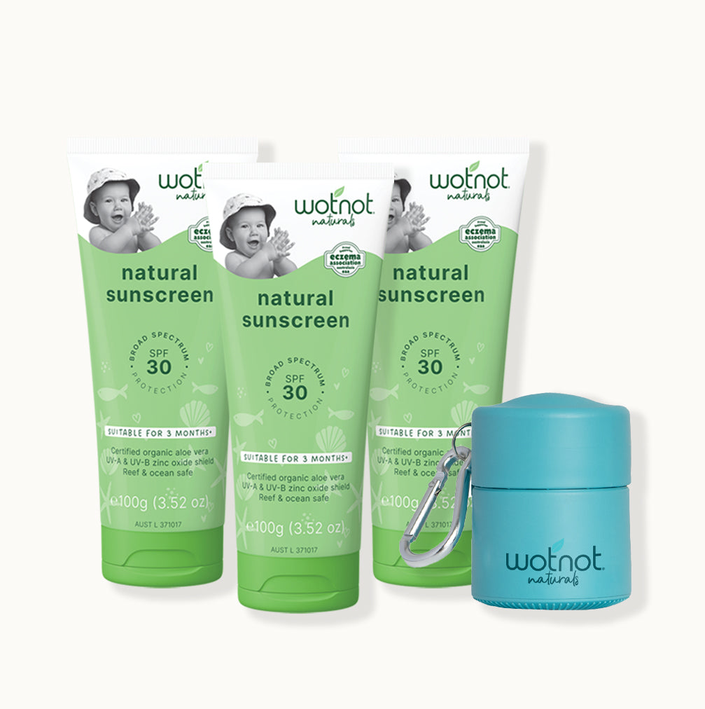30 SPF Natural Baby Sunscreen Bulk + Refillable Rollon Applicator