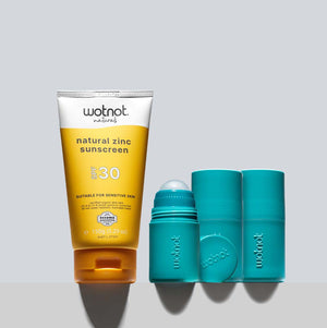 30 SPF Natural Family sunscreen + Refillable roll-on applicator