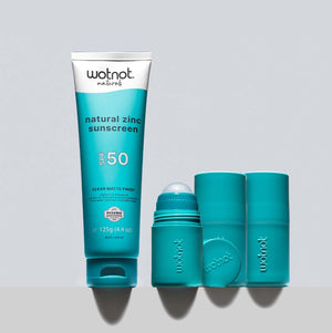 50 SPF Natural Zinc Sunscreen + Refillable roll-on applicator