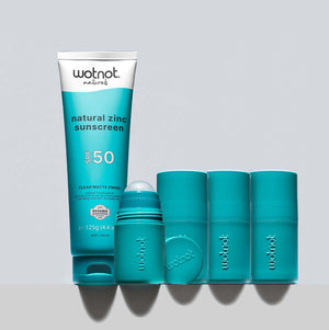 50 SPF Natural Zinc Sunscreen + Refillable roll-on applicator