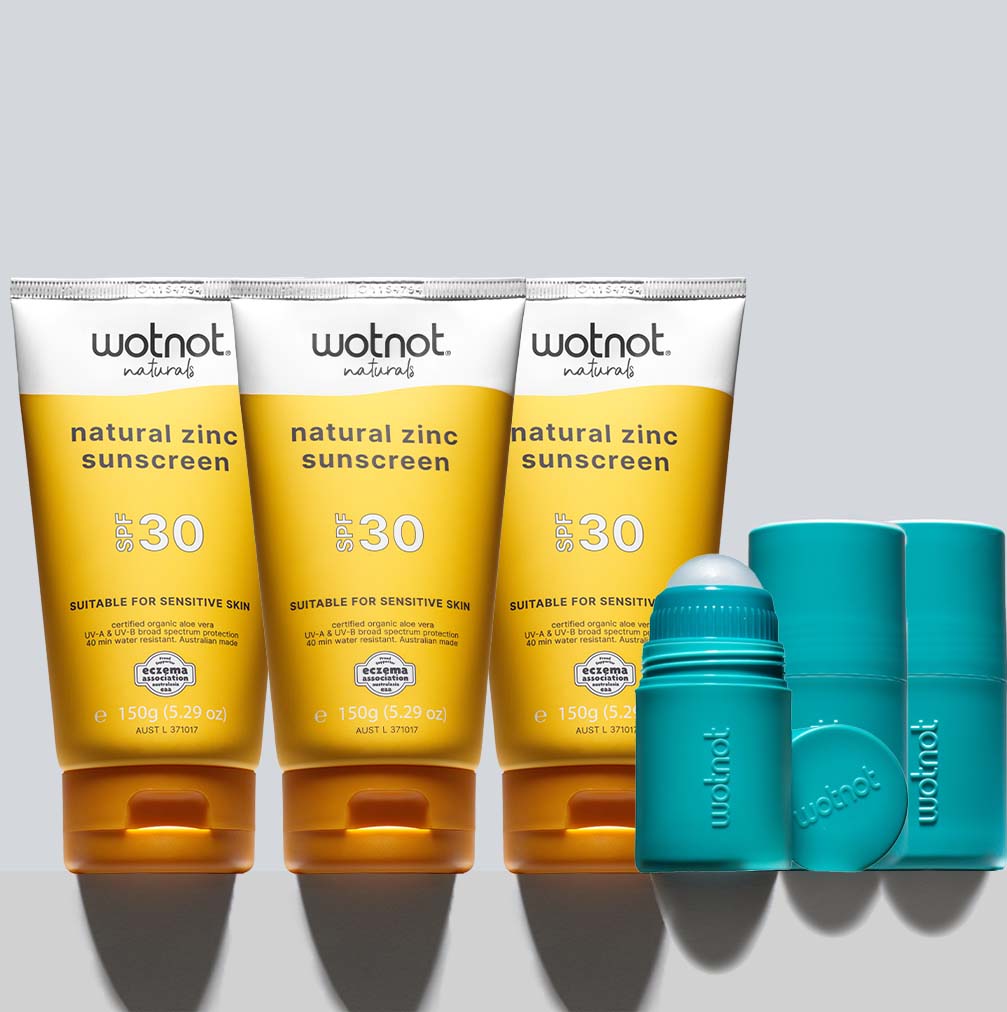 Natural Family Sunscreen Bulk with Roll-On Applicator - Wotnot