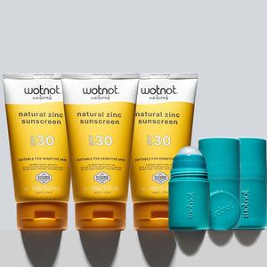 30 SPF Natural Family Sunscreen bulk + Refillable roll-on applicator