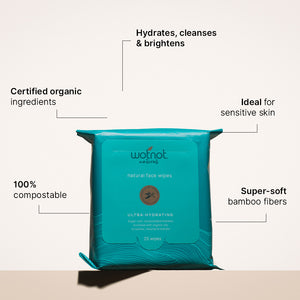 Ultra hydrating face wipes for sensitive skin