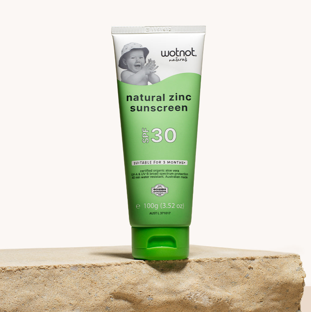 Natural baby sunscreen SPF 30 zinc protection