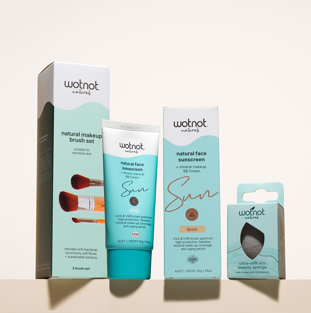 SPF 40 BB cream set with brushes and sponge