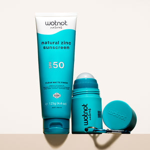 Natural zinc sunscreen with refillable roll-on applicator