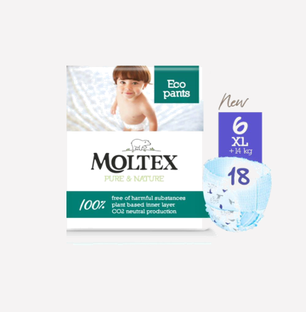 Moltex eco friendly XL PULL-UP PANTS (+14kg) 4 packs - - stock due w/c 11th December 2023